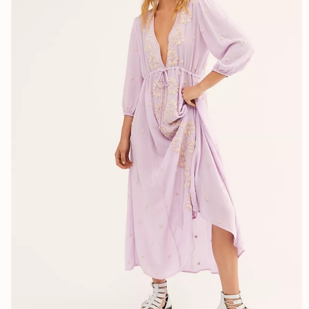 Free people embroidered maxi dress